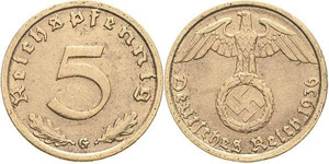Kleinmünzen  5 Reichspfennig 1936 ... 