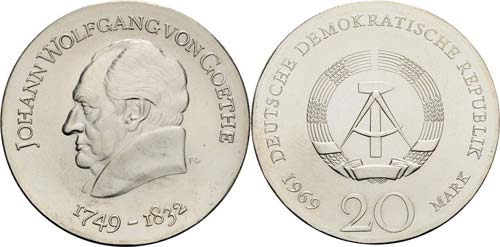 Gedenkmünzen  20 Mark 1969. ... 