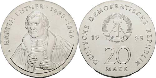 Gedenkmünzen  20 Mark 1983. ... 