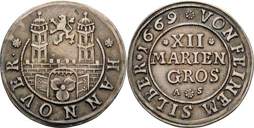 Hannover  12 Mariengroschen 1669, ... 