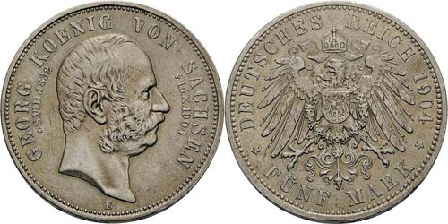 Sachsen Georg 1902-1904 5 Mark ... 
