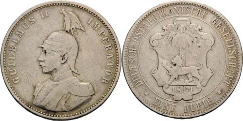 Deutsch Ostafrika  1 Rupie 1891 ... 