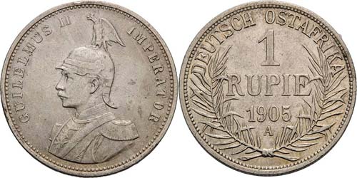 Deutsch Ostafrika  1 Rupie 1905 J  ... 