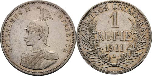 Deutsch Ostafrika  1 Rupie 1911 A  ... 