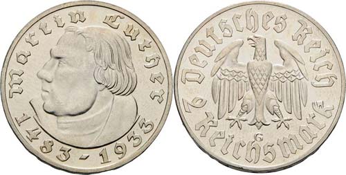 Gedenkausgaben  2 Reichsmark 1933 ... 