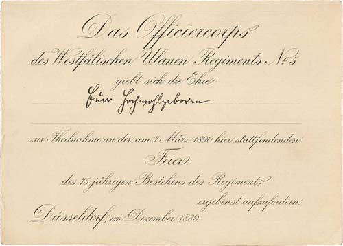 Sonstiges  Einladung 1890. ... 