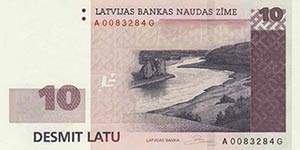 Ausland Lettland 5, 10 und 20 Latu 2008/2009 ... 
