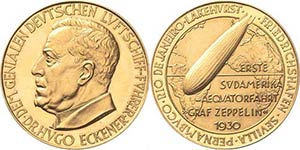 Luft- und Raumfahrt  Goldmedaille 1930 (O. ... 
