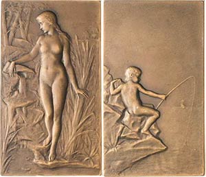 Jugendstil  Bronzeplakette 1904 (G.-H. ... 