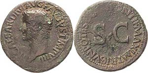 Kaiserzeit Tiberius 14-37 As 22/23, Rom Kopf ... 