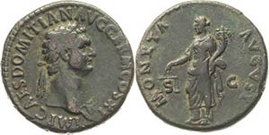 Kaiserzeit Domitian 81-96 As 85, Rom Kopf ... 