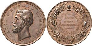 Rumänien Karl I. 1866-1914 Bronzemedaille ... 