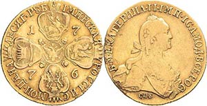 Russland Katharina II. 1762-1796 10 Rubel ... 