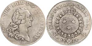 Schweden Adolf Friedrich 1751-1771 4 Mark ... 