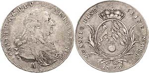Bayern Karl Theodor 1777-1799 1/2 Taler ... 