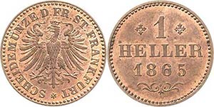 Frankfurt am Main  Heller 1865.  AKS 35 ... 