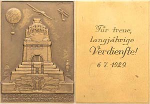 Leipzig  Bronzeplakette o.J. (graviert 1929) ... 