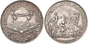 Leipzig  Silbermedaille 1631 (S. Dadler) Der ... 