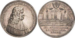 Lübeck-Stadt  Silbermedaille 1677. Auf den ... 