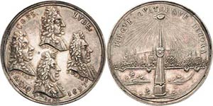 Lübeck-Stadt  Silbermedaille 1697 ... 
