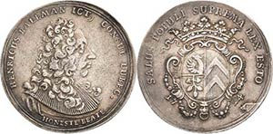 Lübeck-Stadt  Silbermedaille 1724. Auf den ... 