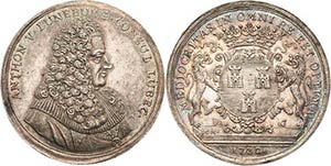 Lübeck-Stadt  Silbermedaille 1732 (IGM) Auf ... 