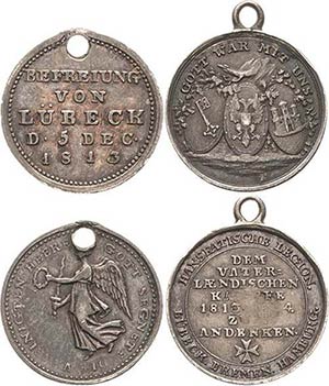 Lübeck-Stadt  Silbermedaille 1813 (Loos) ... 