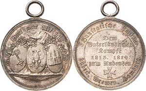 Lübeck-Stadt  Silbermedaille 1814 (D. F. ... 