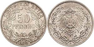 Kleinmünzen  50 Pfennig 1896 A  Jaeger 15 ... 