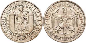 Gedenkausgaben  3 Reichsmark 1928 D ... 