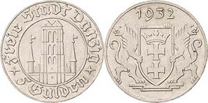 Ausgaben des Freistaates  5 Gulden 1932. ... 