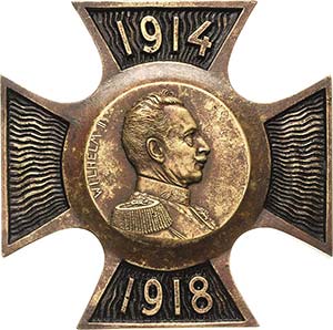 Erster Weltkrieg  Bronzegußkreuz 1918. 1914 ... 