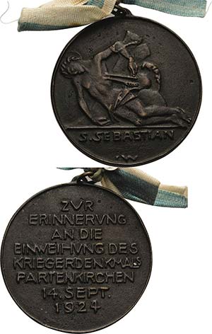 Erster Weltkrieg  Bronzegußmedaille 1924 ... 
