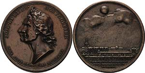 Luft- und Raumfahrt  Bronzemedaille 1783 (N. ... 