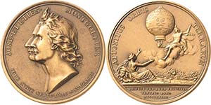 Luft- und Raumfahrt  Bronzemedaille 1783 ... 