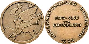 Luft- und Raumfahrt  Bronzegußmedaille 1930 ... 
