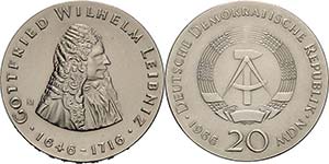 Gedenkmünzen  20 MDN 1966. Leibniz  Jaeger ... 