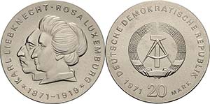 Gedenkmünzen  20 Mark 1971. ... 