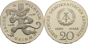 Gedenkmünzen Polierte Platte  20 Mark 1986. ... 