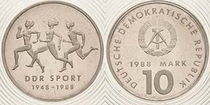 Gedenkmünzen Polierte Platte  10 Mark 1988. ... 