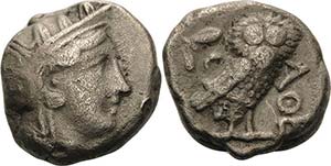 Attika Athen  Tetradrachme 393-295. ... 