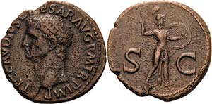 Kaiserzeit Claudius As 42/54, Rom Kopf nach ... 