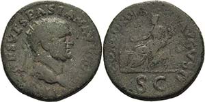 Kaiserzeit Vespasian 69-79 Dupondius 71/72, ... 