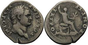Kaiserzeit Titus Caesar 69-79 Denar 74, Rom ... 