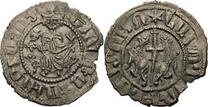 Armenien Leon I. 1196-1219 Tram König sitzt ... 