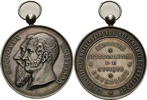 Belgien-Brüssel  Silbermedaille 1880 (A. ... 