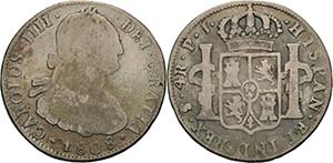 Bolivien Karl IV. 1788-1808 4 Reales 1808, ... 