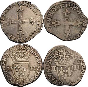 Frankreich Heinrich III. 1574-1589 1/4 Écu ... 