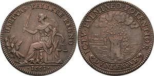 Frankreich Ludwig XIV. 1643-1715 Bronzejeton ... 