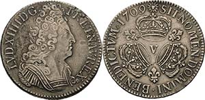 Frankreich Ludwig XIV. 1643-1715 Écu aux 3 ... 